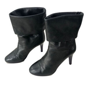 Chloe Leather Roll-Up Ankle Boot, Size 6.5